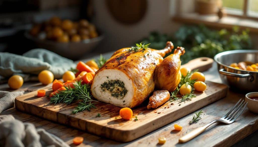 découvrez la méthode et les conseils pour réussir la cuisson d'un rôti de pintade farcie au four, avec le temps de cuisson idéal pour un plat savoureux et tendre.