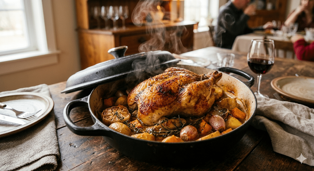 poularde en cocotte au four