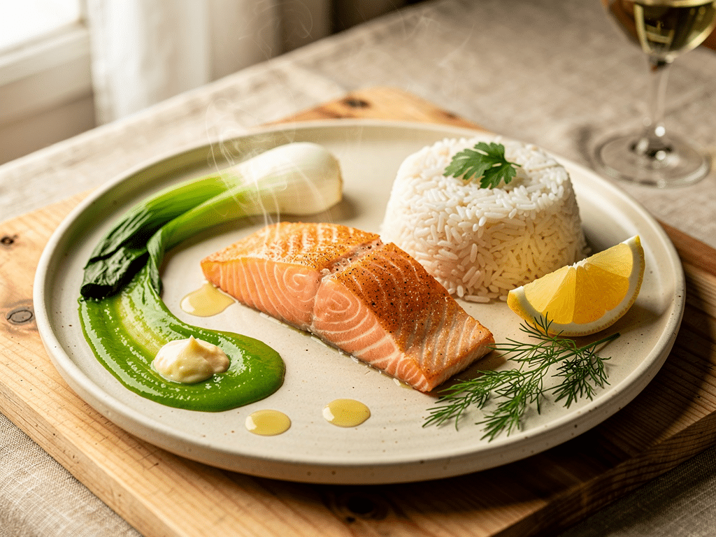 Accompagnement pavés de saumon