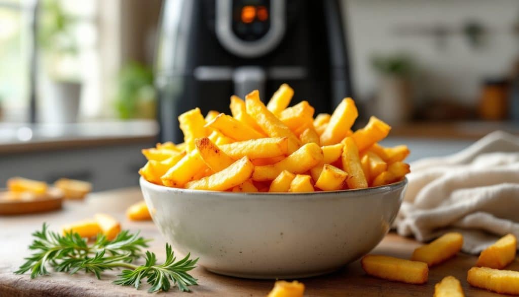 découvrez une recette facile et rapide pour des frites maison croustillantes préparées avec l'airfryer ninja. profitez d'une cuisson saine et savoureuse à la maison.