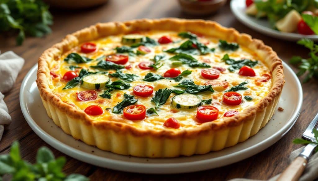 découvrez une recette facile et légère de quiche aux légumes sans pâte, parfaite pour un repas sain et savoureux.
