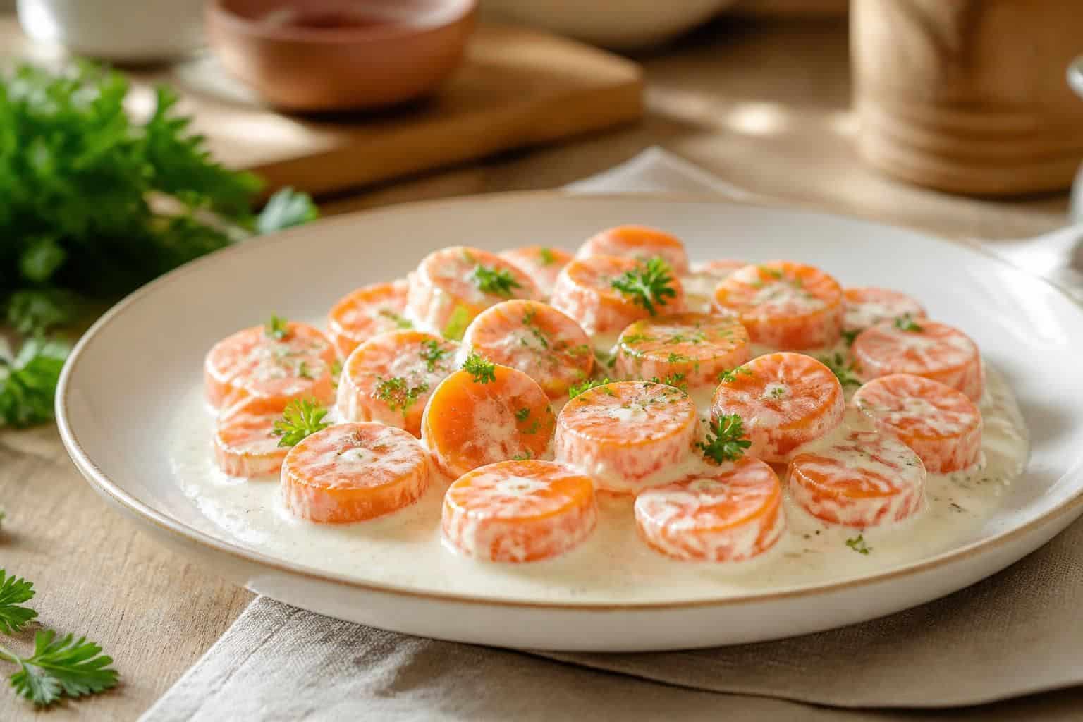 découvrez notre recette facile de carottes vichy à la crème onctueuse, un délicieux accompagnement rapide à préparer et plein de saveurs.