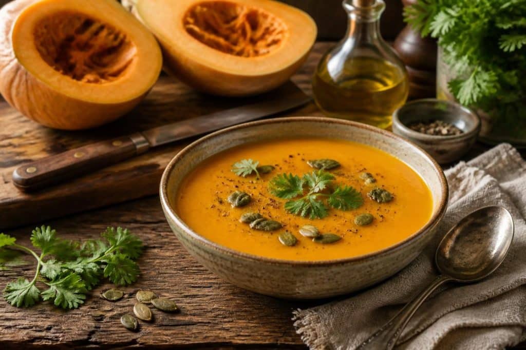 découvrez notre recette traditionnelle de soupe au potiron, facile à préparer et pleine de saveurs authentiques, idéale pour réchauffer vos soirées d'automne.