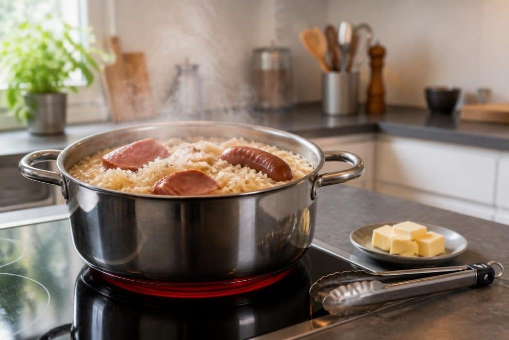 découvrez nos astuces pour réchauffer une choucroute sans la dessécher, en conservant toute sa saveur et son moelleux.
