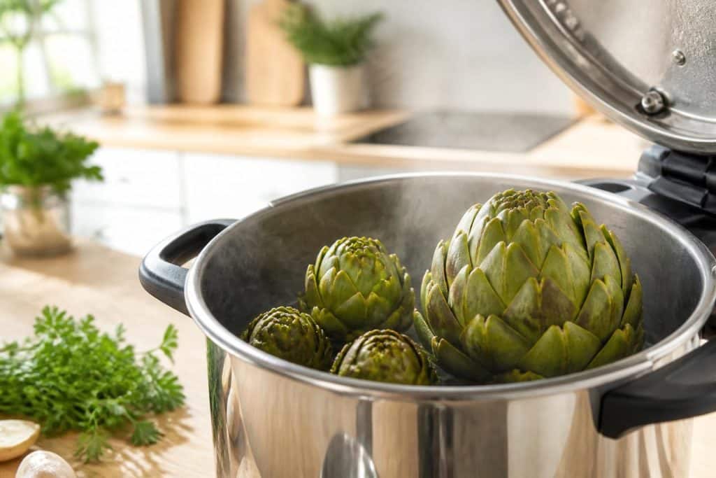 découvrez le temps de cuisson idéal des artichauts à la cocotte minute en fonction de leur taille pour une préparation rapide et savoureuse.