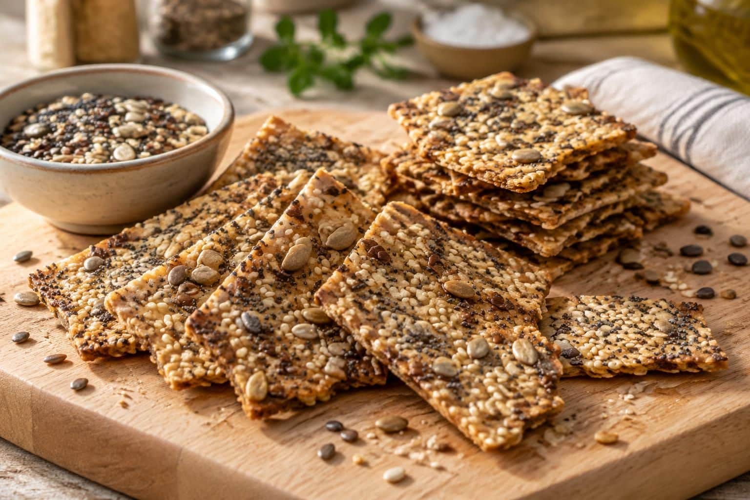 préparez facilement des crackers maison aux graines, croustillants et savoureux. une recette rapide, idéale pour l’apéritif ou une pause gourmande.