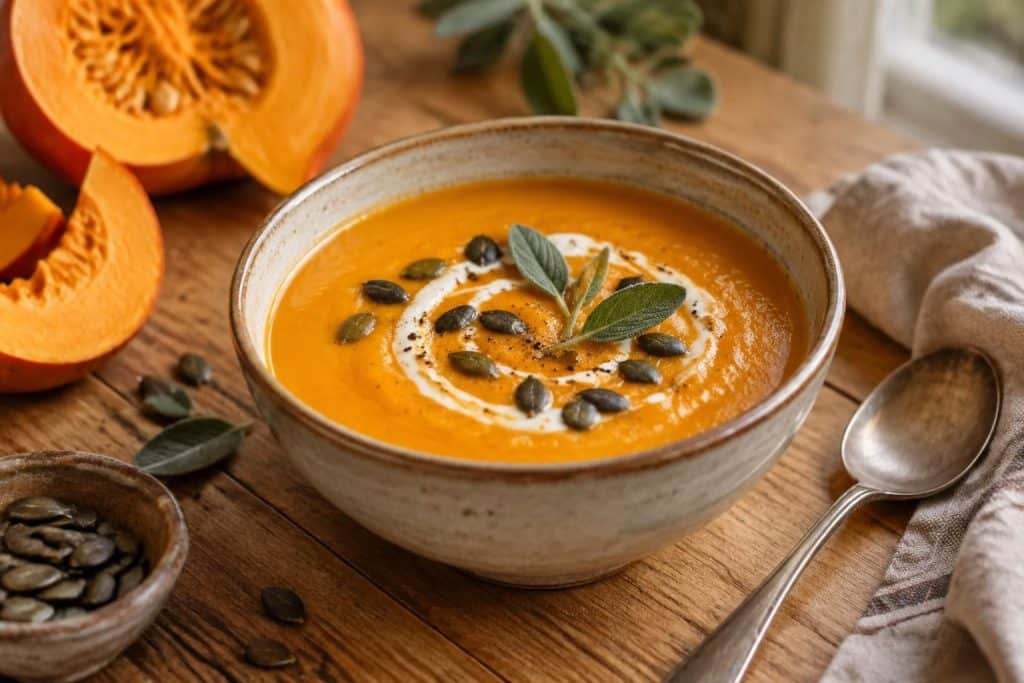 découvrez une recette facile de soupe veloutée au potimarron, douce et réconfortante, idéale pour savourer les saveurs de l’automne.