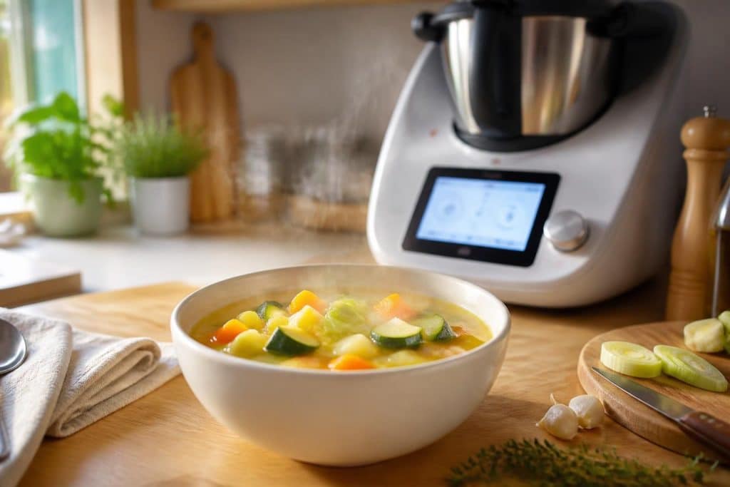 découvrez une recette facile et rapide de soupe de légumes maison avec monsieur cuisine, parfaite pour un repas sain et savoureux.