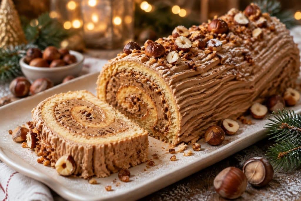 découvrez une recette facile de bûche praliné maison, fondante et gourmande, parfaite pour régaler vos invités pendant les fêtes.