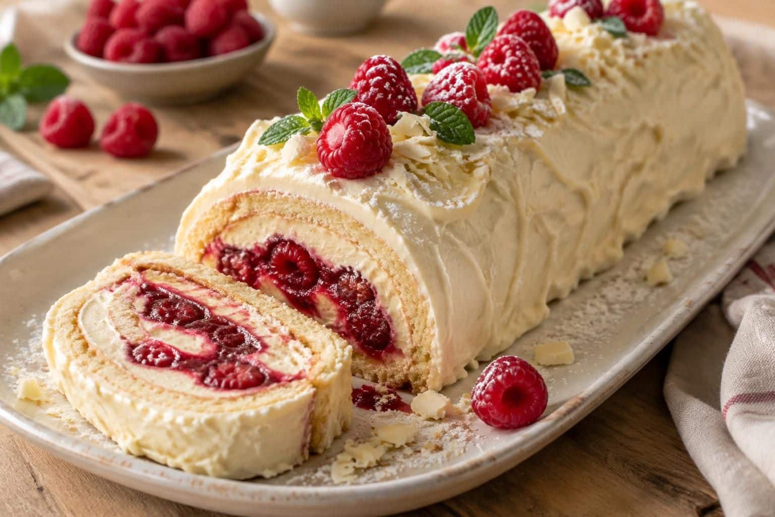 découvrez une recette facile de bûche vanille framboise, à la fois légère, fruitée et gourmande, idéale pour régaler vos convives.