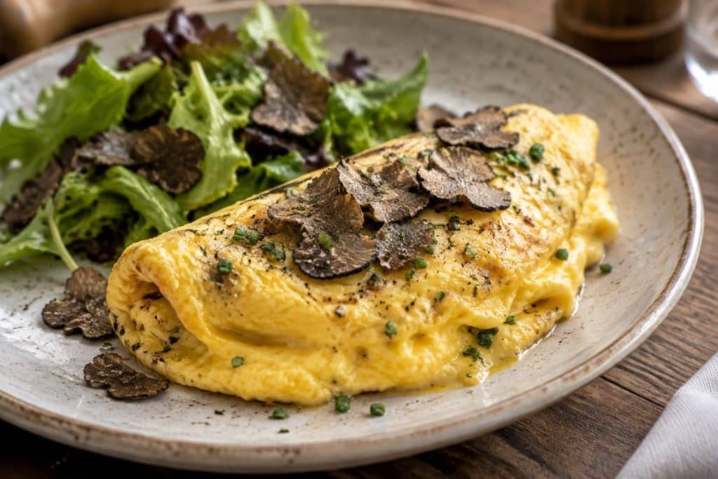 découvrez une recette simple et gourmande d’omelette à la truffe, délicatement parfumée et idéale pour un repas raffiné en toute simplicité.