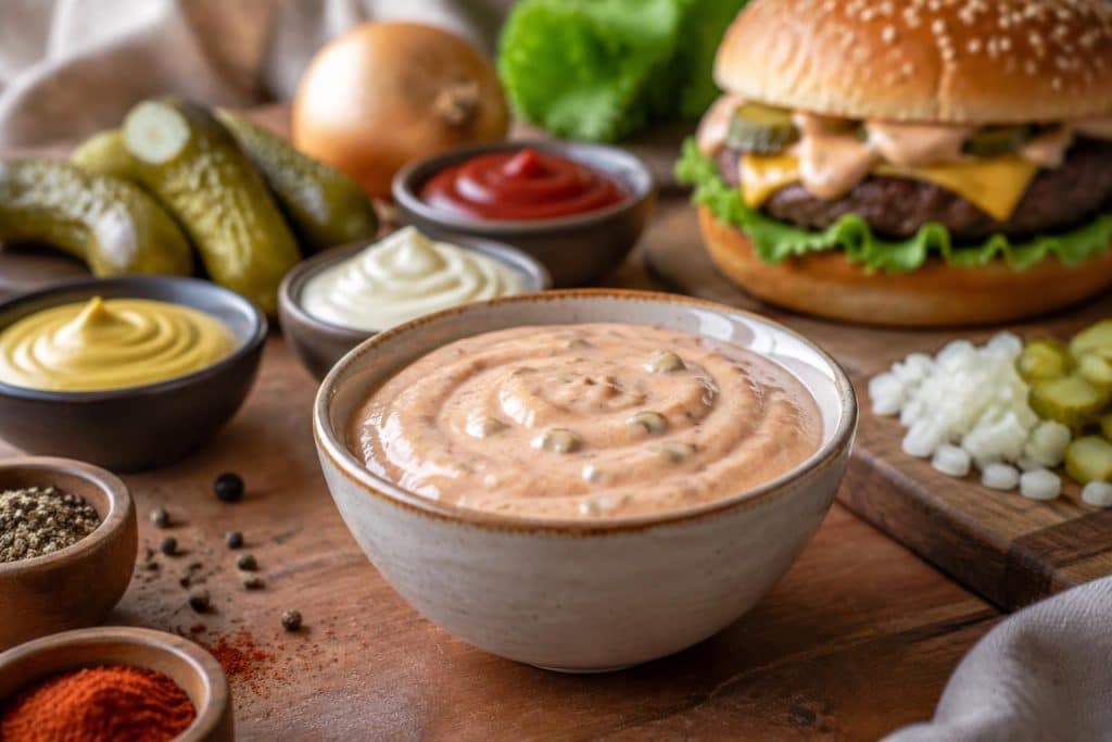 préparez une sauce biggy burger maison, crémeuse et savoureuse, avec des ingrédients simples et une recette facile à suivre.