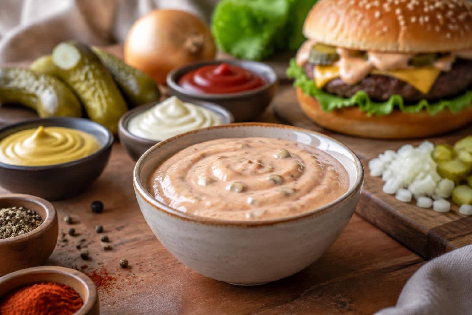 préparez une sauce biggy burger maison, crémeuse et savoureuse, avec des ingrédients simples et une recette facile à suivre.