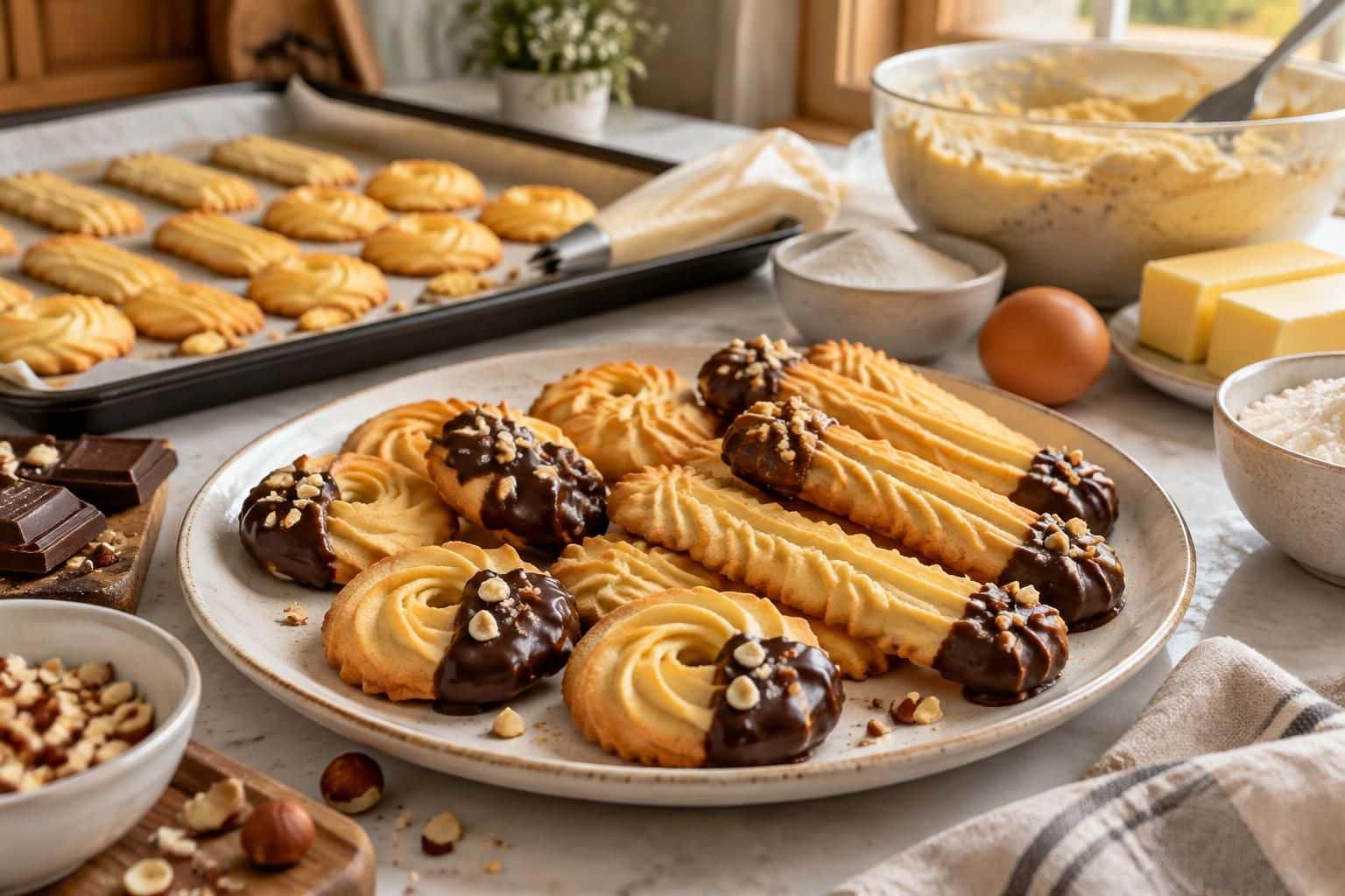 découvrez une recette facile de biscuits spritz, avec des conseils pratiques pour obtenir des sablés fondants, joliment formés et parfaitement dorés.