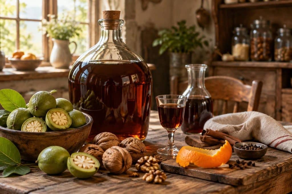 découvrez la recette traditionnelle du vin de noix de grand-mère : une préparation facile et savoureuse, idéale pour profiter des arômes des noix vertes.